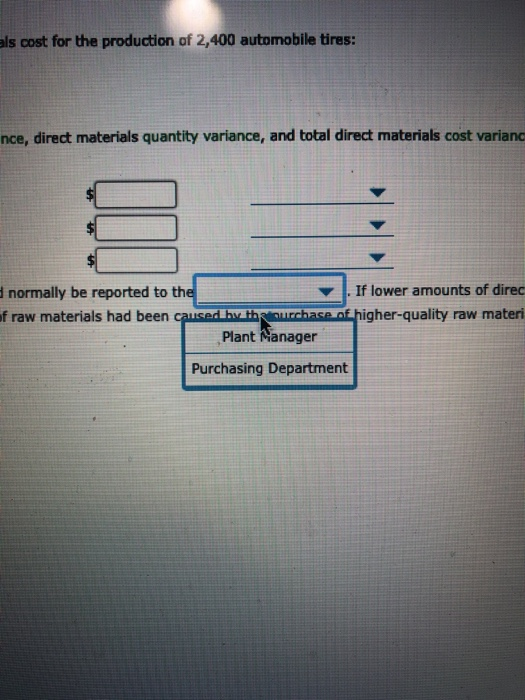 Solved Direct Materials Variances The following data relate