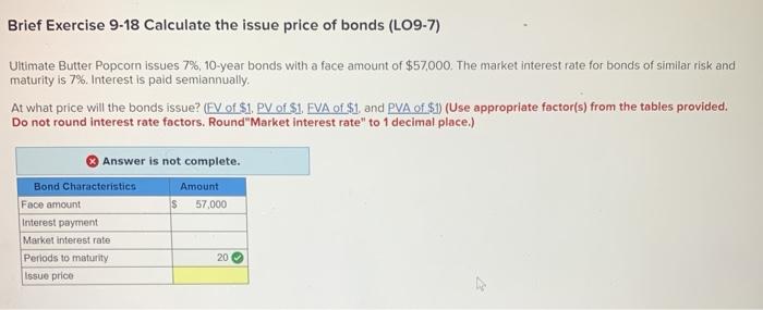 Solved Brief Exercise 9-18 Calculate the issue price of | Chegg.com