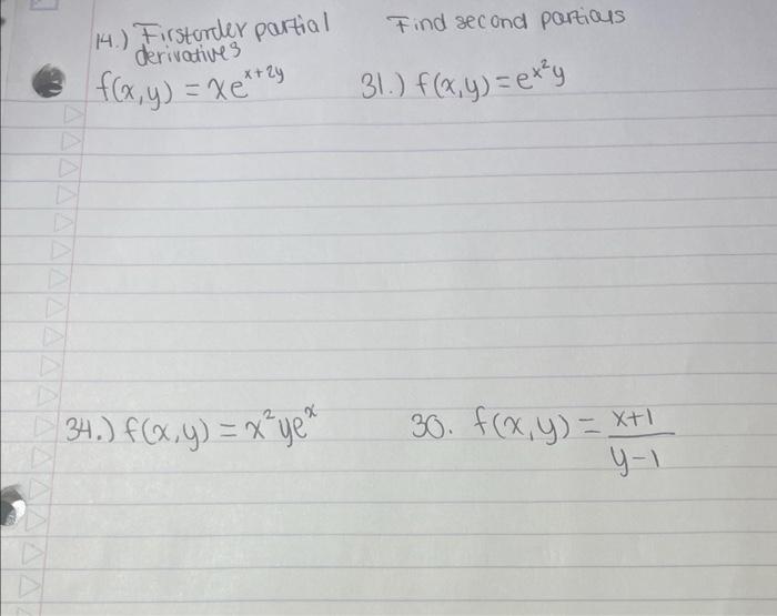 Solved 14.) Firstorder partial Find sec and partious | Chegg.com