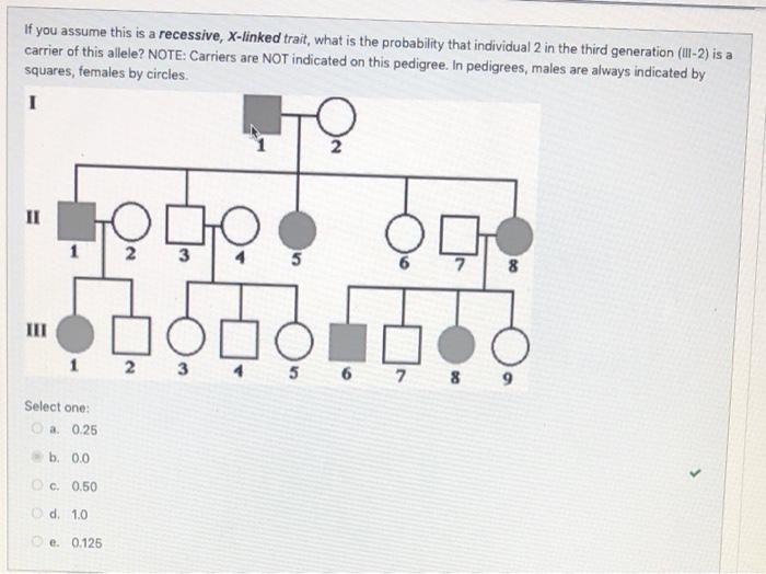 Solved If you assume this is a recessive, X-linked trait, | Chegg.com