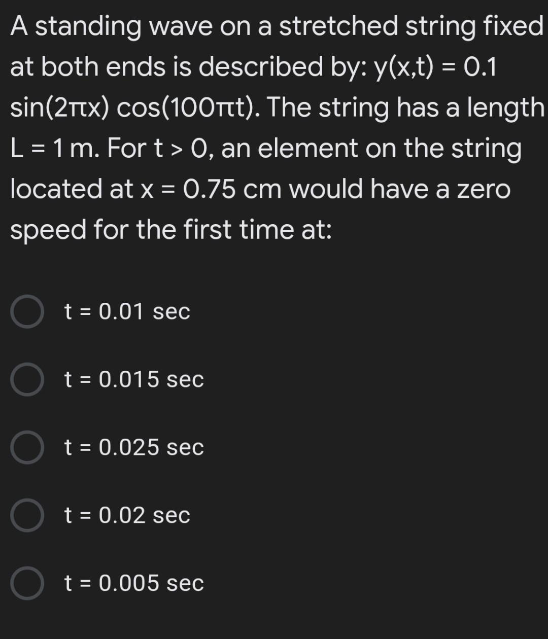 Solved A standing wave on a stretched string fixed at both | Chegg.com