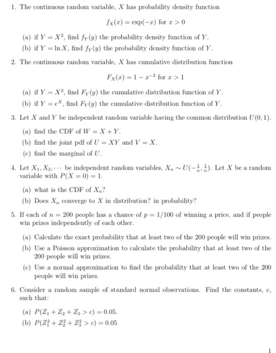 Solved 1. The continuous random variable, X has probability | Chegg.com