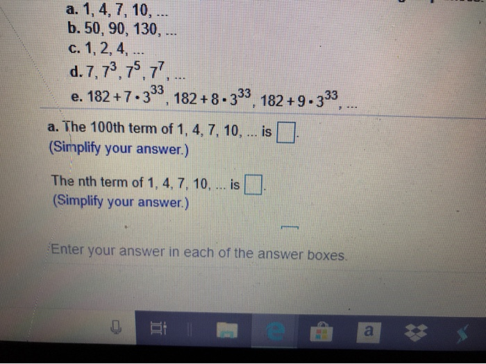 Solved Find the 100th and the nth term for each of the | Chegg.com