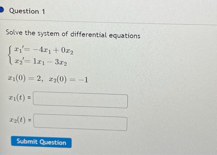 Solved Solve the system of differential equations | Chegg.com