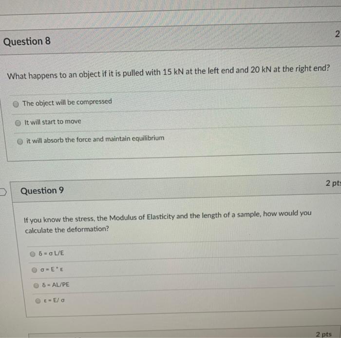 Solved 2 2. Question 8 What happens to an object if it is | Chegg.com