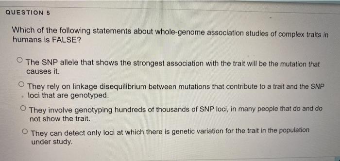 Solved QUESTION 5 Which Of The Following Statements About Chegg