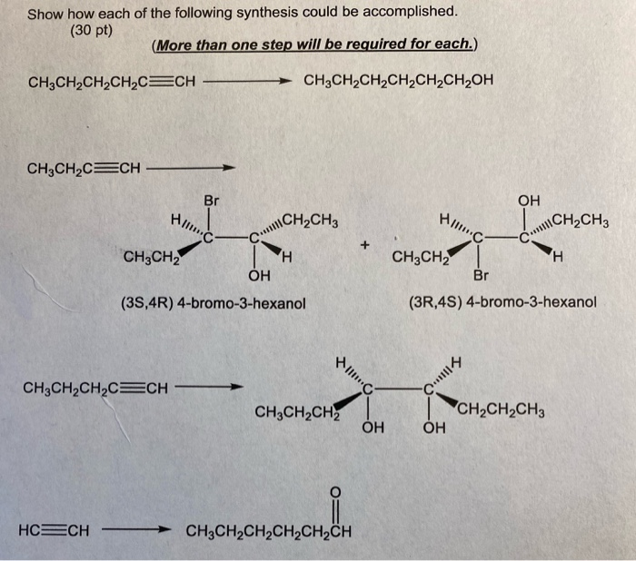 Solved Show How Each Of The Following Synthesis Could Be | Chegg.com