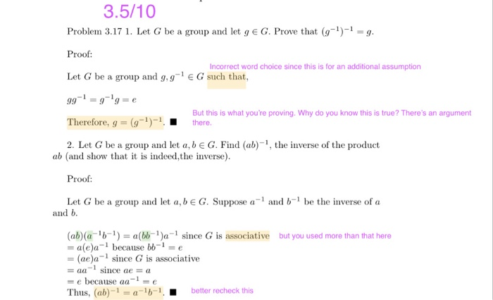 Solved 3.5/10 Problem 3.17 1. Let G be a group and let g E | Chegg.com
