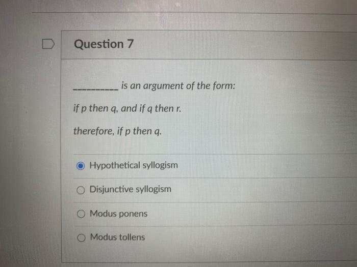 Question 10 1 What Rule Of Inference Is Used In Each Chegg Com