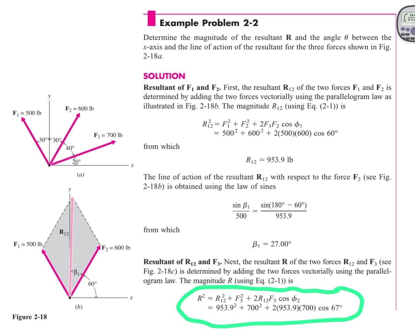 Solved Determine the magnitude of the resultant R and the | Chegg.com