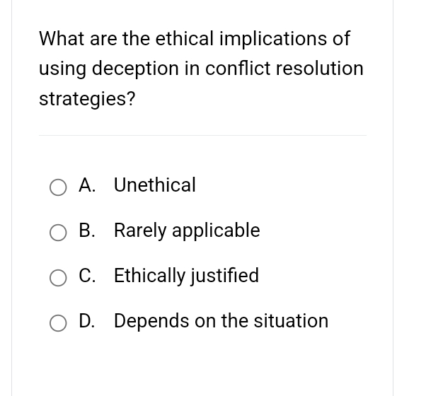 Solved What are the ethical implications ofusing deception | Chegg.com