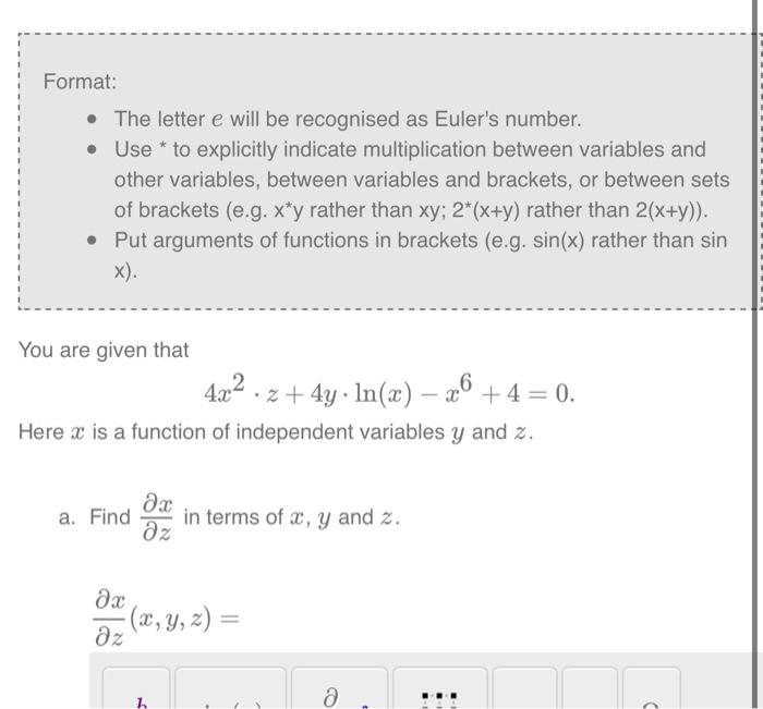 Solved Format: • The letter e will be recognised as Euler's | Chegg.com