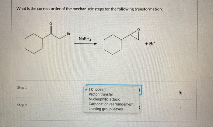 Solved What is the correct order of the mechanistic steps | Chegg.com