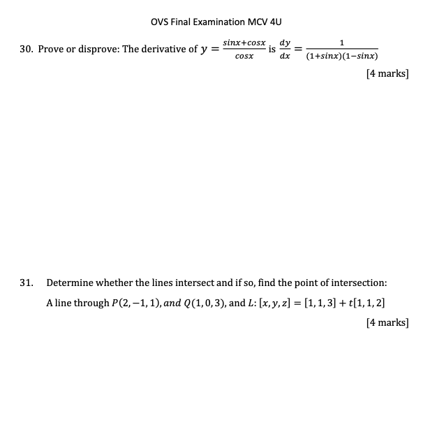 Ovs Final Report Solved OVS Final Examination MCV 4UProve or disprove: The | Chegg.com