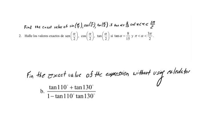 Solved 1. find the exact value of:2.find the exact value of | Chegg.com