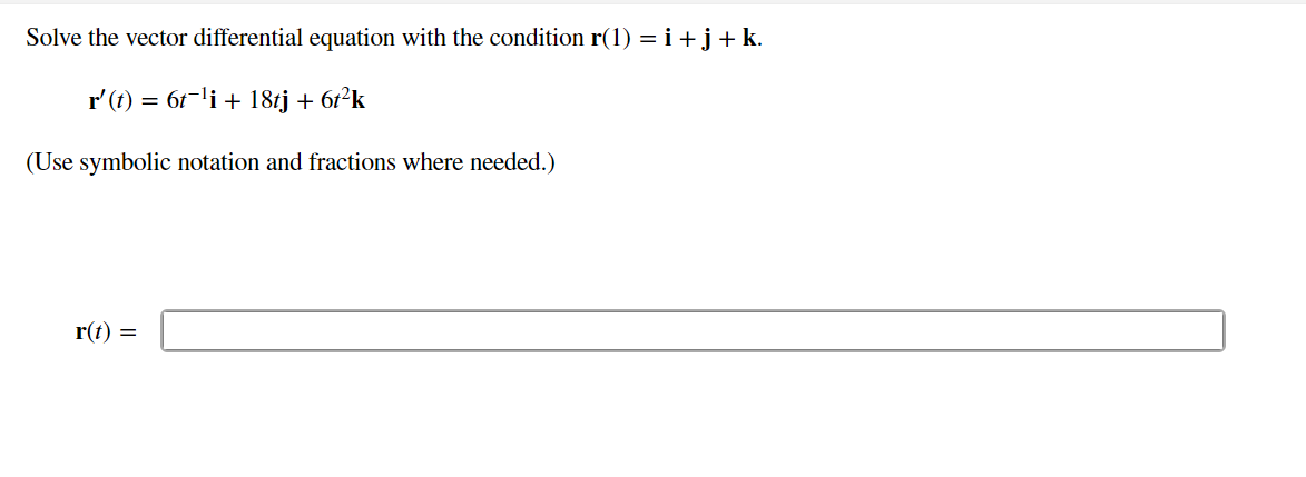 Solved Solve the vector differential equation with the | Chegg.com