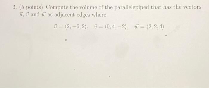 Solved 3. (5 Points) Compute The Volume Of The | Chegg.com