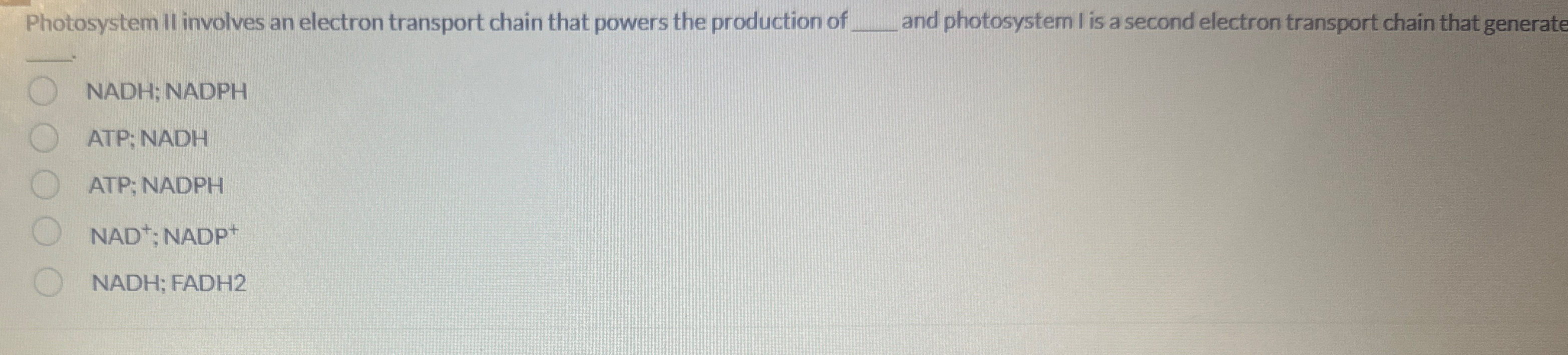 Solved Photosystem II involves an electron transport chain
