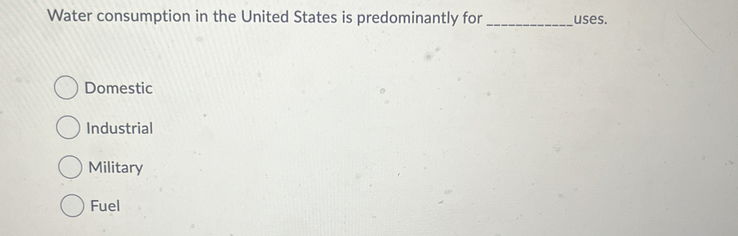 Solved Water consumption in the United States is | Chegg.com