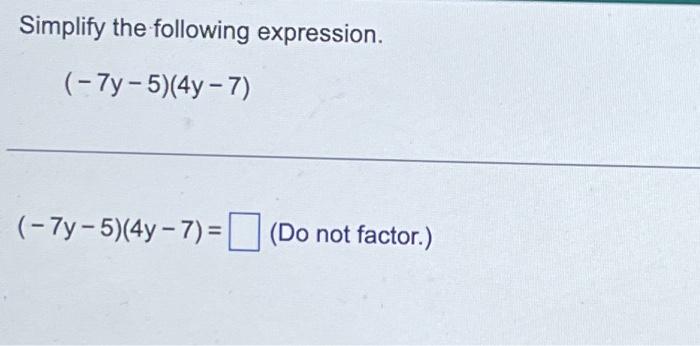 Solved Simplify The Following Expression. | Chegg.com