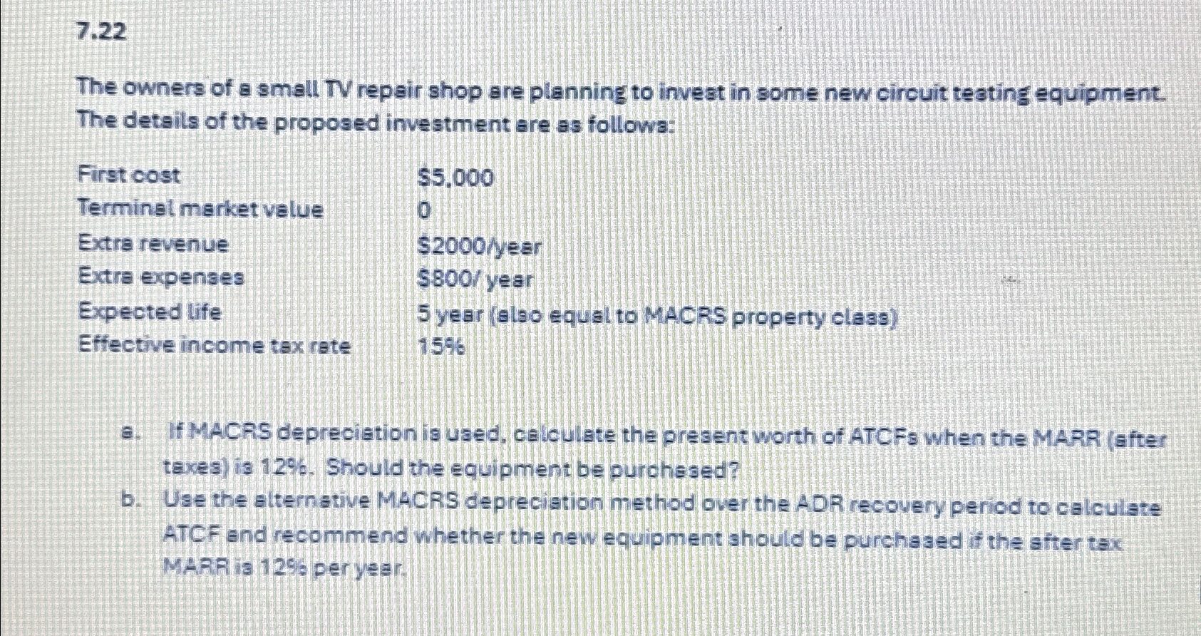 Solved 7.22The owners of a small TV repair shop are planning 