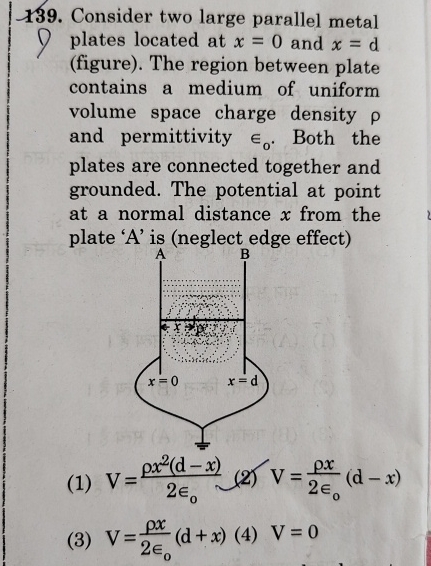 Solved Consider two large parallel metal plates located at | Chegg.com