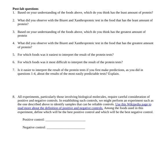 PART II Xanthoproteic and Biuret test for proteins.