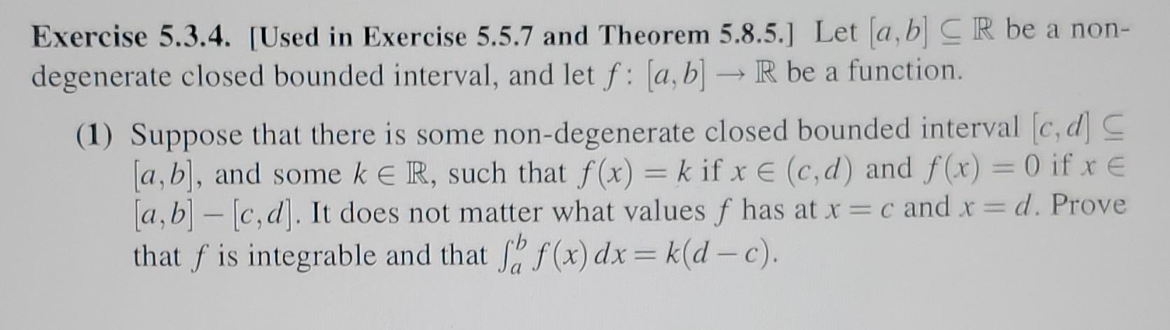 Solved Exercise 5.3.4. (Used in Exercise 5.5.7 and Theorem | Chegg.com