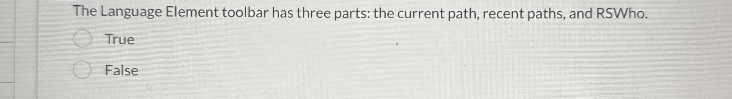Solved The Language Element toolbar has three parts: the | Chegg.com