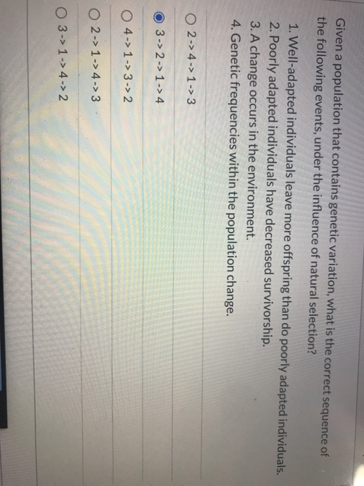 Solved Given a population that contains genetic variation, | Chegg.com