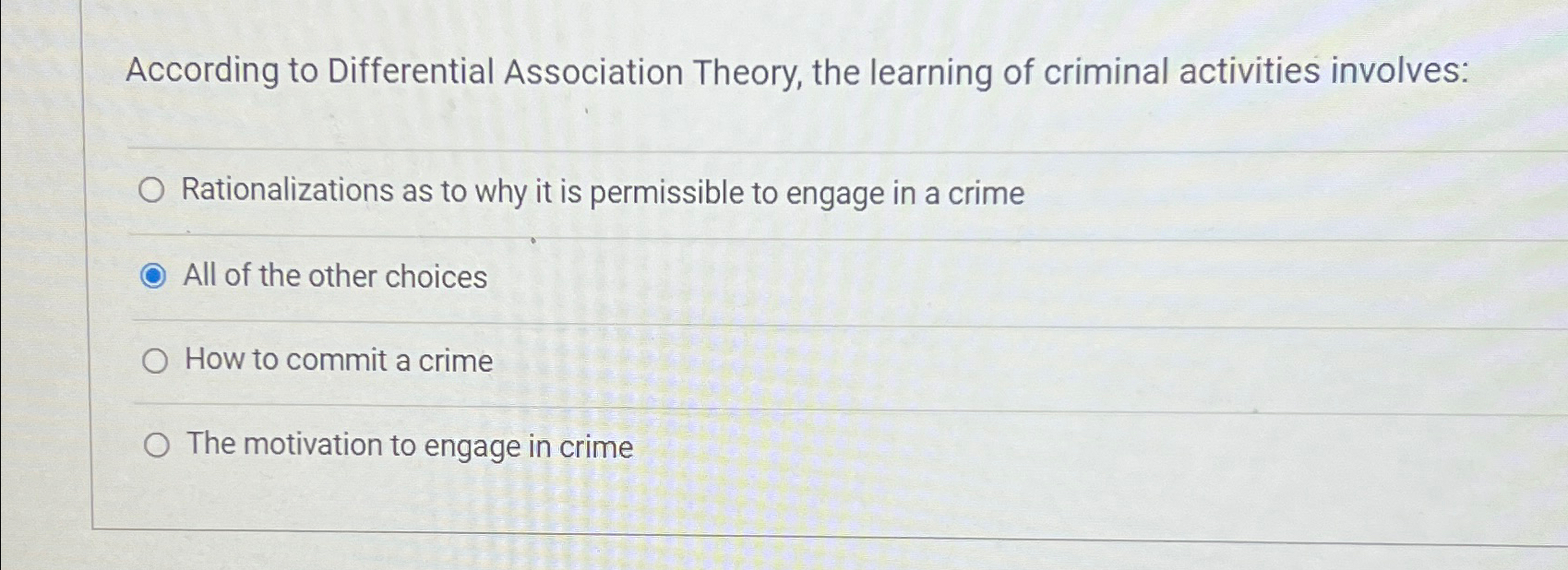 Solved According to Differential Association Theory, the