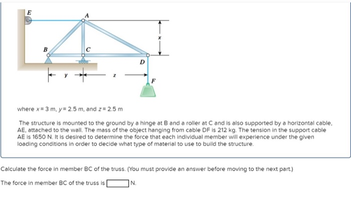 Solved E B D where x = 3 m, y= 2.5 m, and z = 2.5 m The | Chegg.com