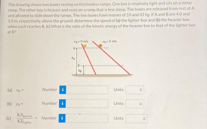 Solved The drawing shows two boxes resting on frictionless | Chegg.com