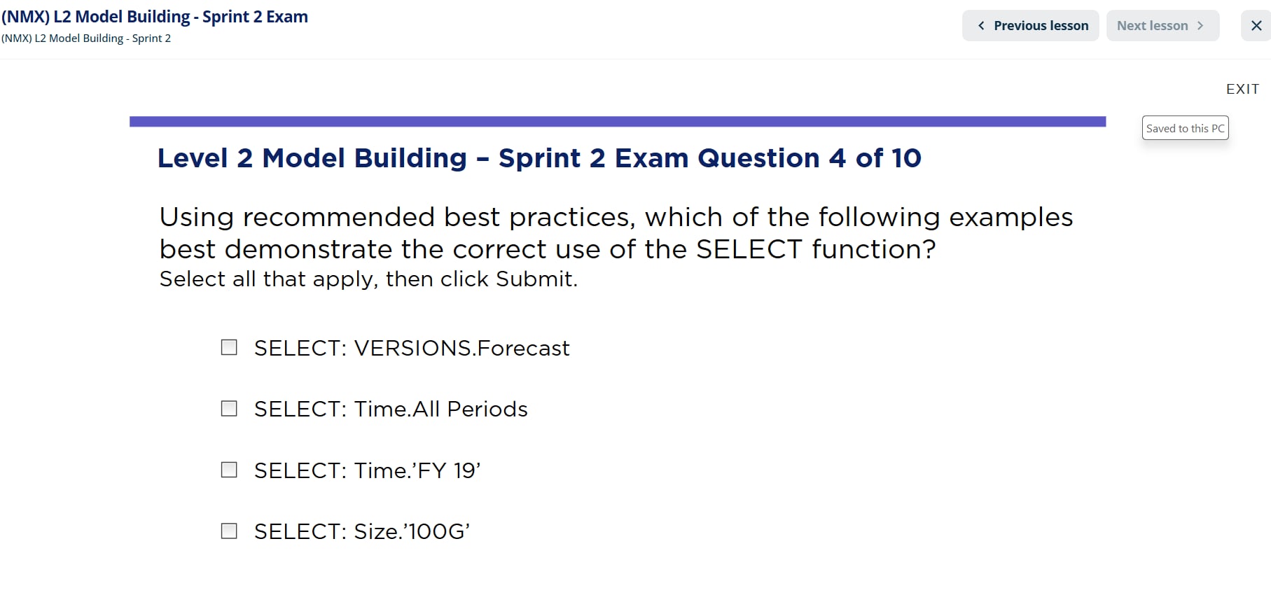 Solved Level 2 ﻿Model Building - ﻿Sprint 2 ﻿Exam Question 4 | Chegg.com