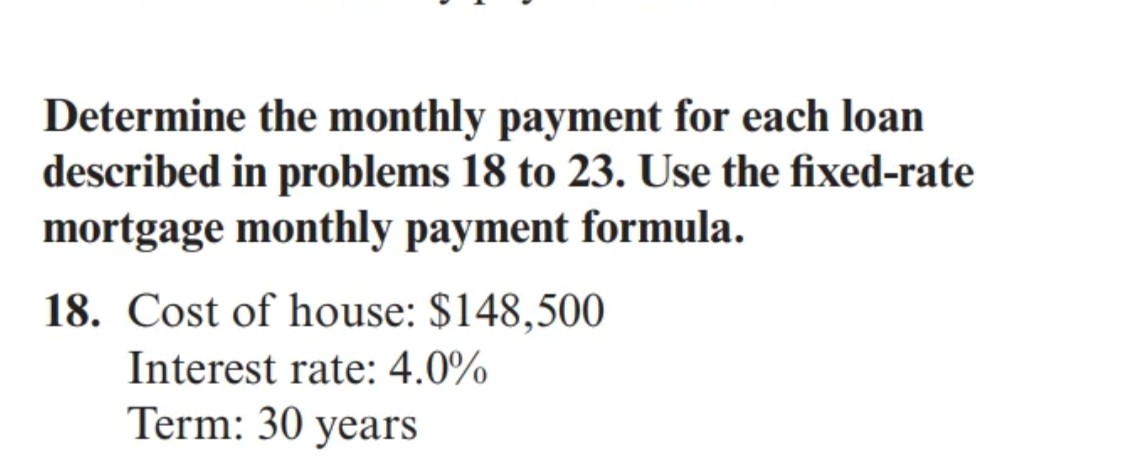 Solved Determine the monthly payment for each loan described | Chegg.com