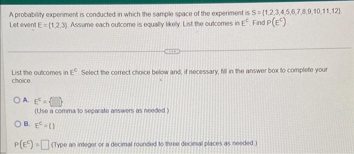 Solved A probability experiment is conducted in which the | Chegg.com