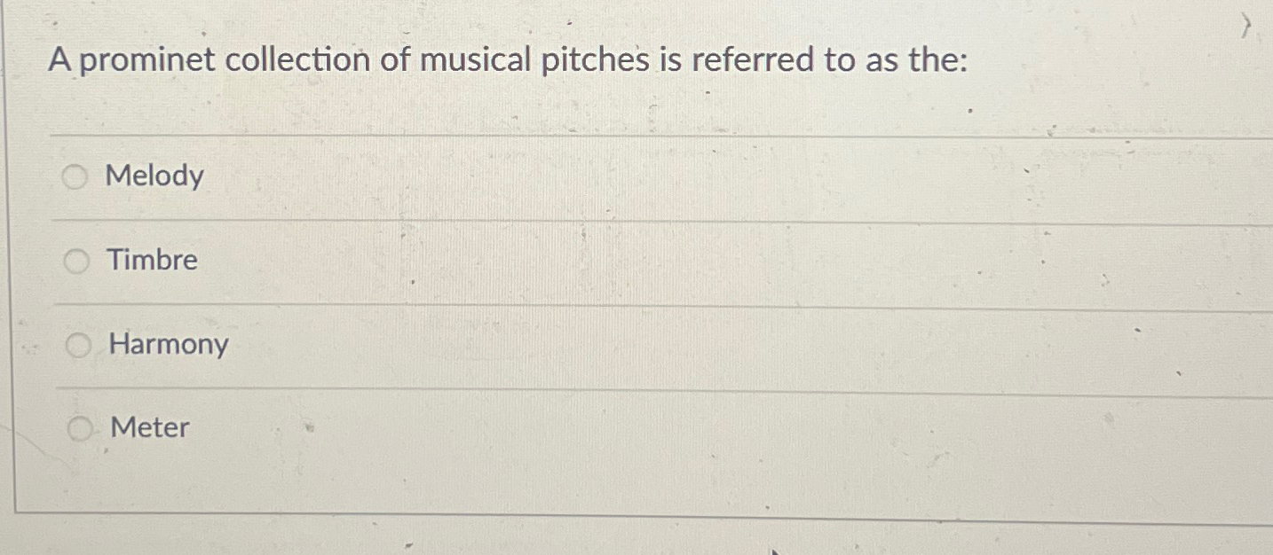 Solved A collection of musical pitches is referred