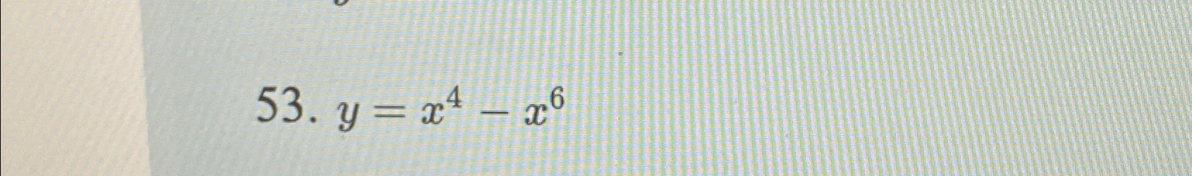 Solved y=x4-x6Graph this function | Chegg.com