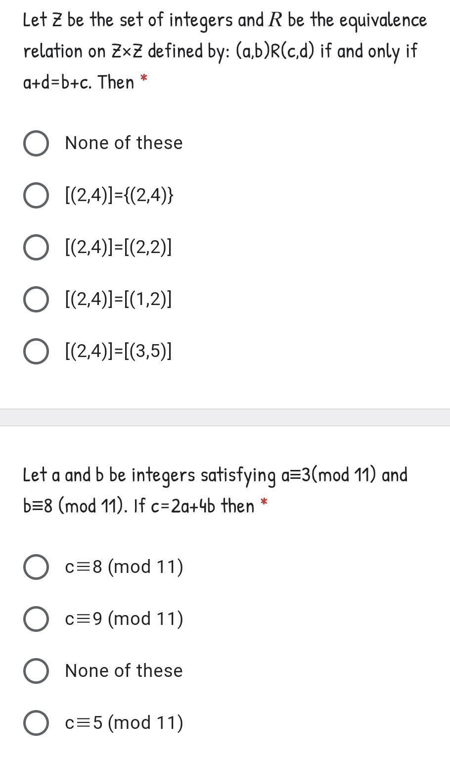 Solved Let Z be the set of integers and R be the equivalence | Chegg.com