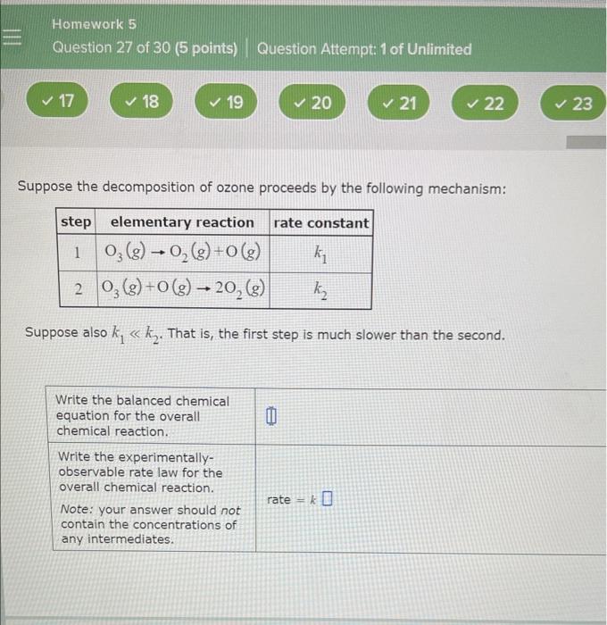 Solved Suppose The Decomposition Of Ozone Proceeds By The | Chegg.com