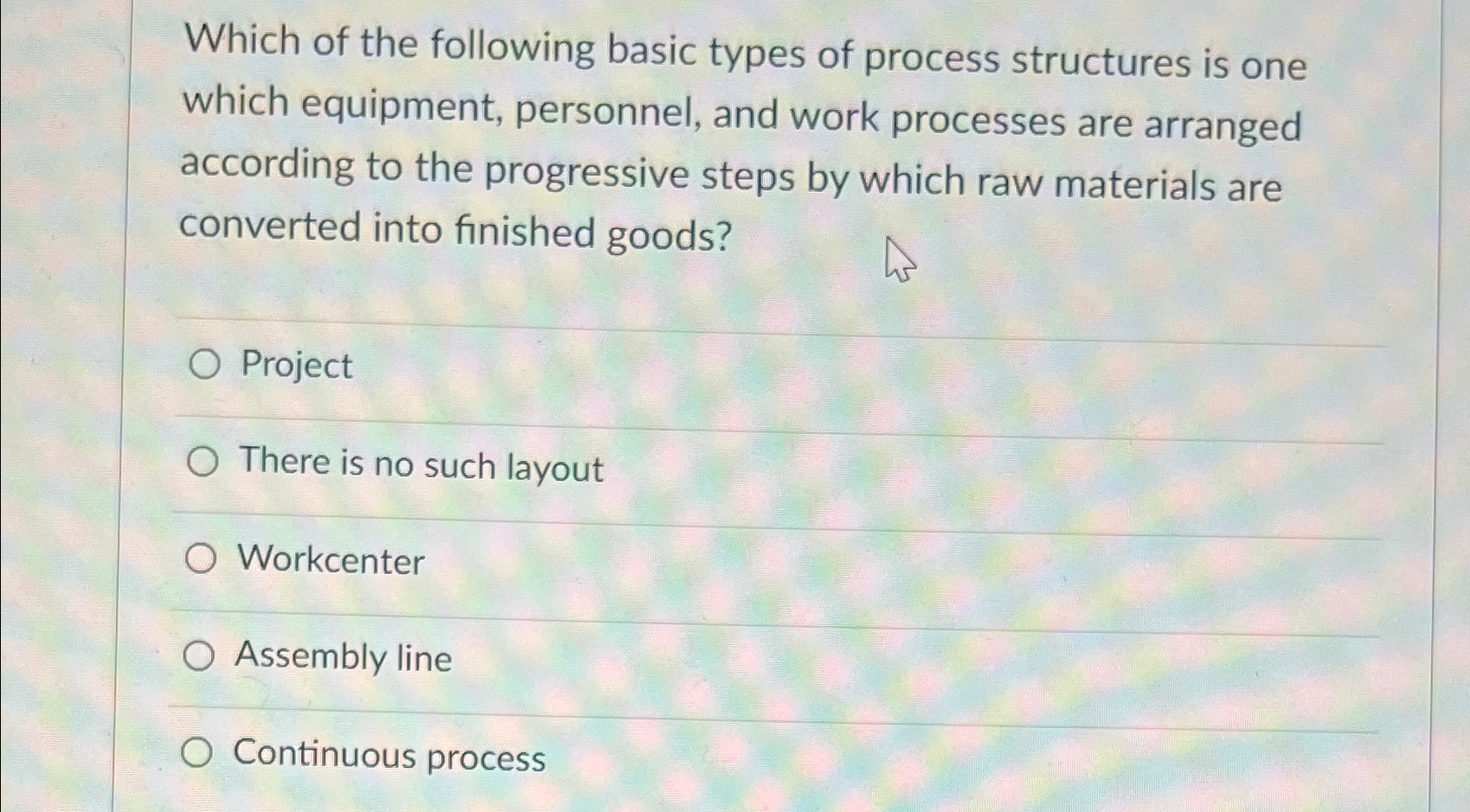 Solved Which of the following basic types of process | Chegg.com
