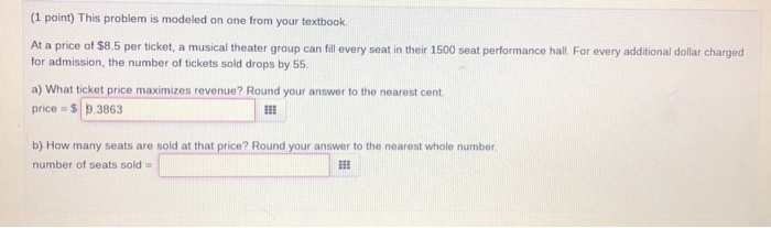 Solved (1 point) This problem is modeled on one from your | Chegg.com