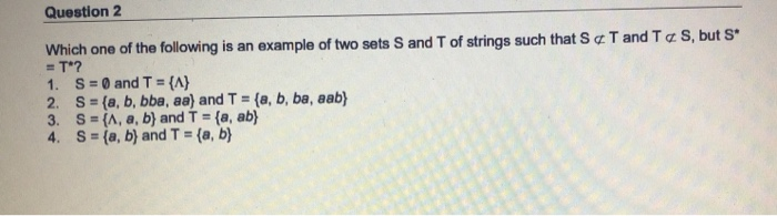 Question 2 Which One Of The Following Is An Example Chegg Com