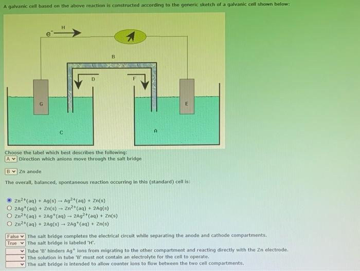 Solved A galvanic cell based on the above reaction is | Chegg.com