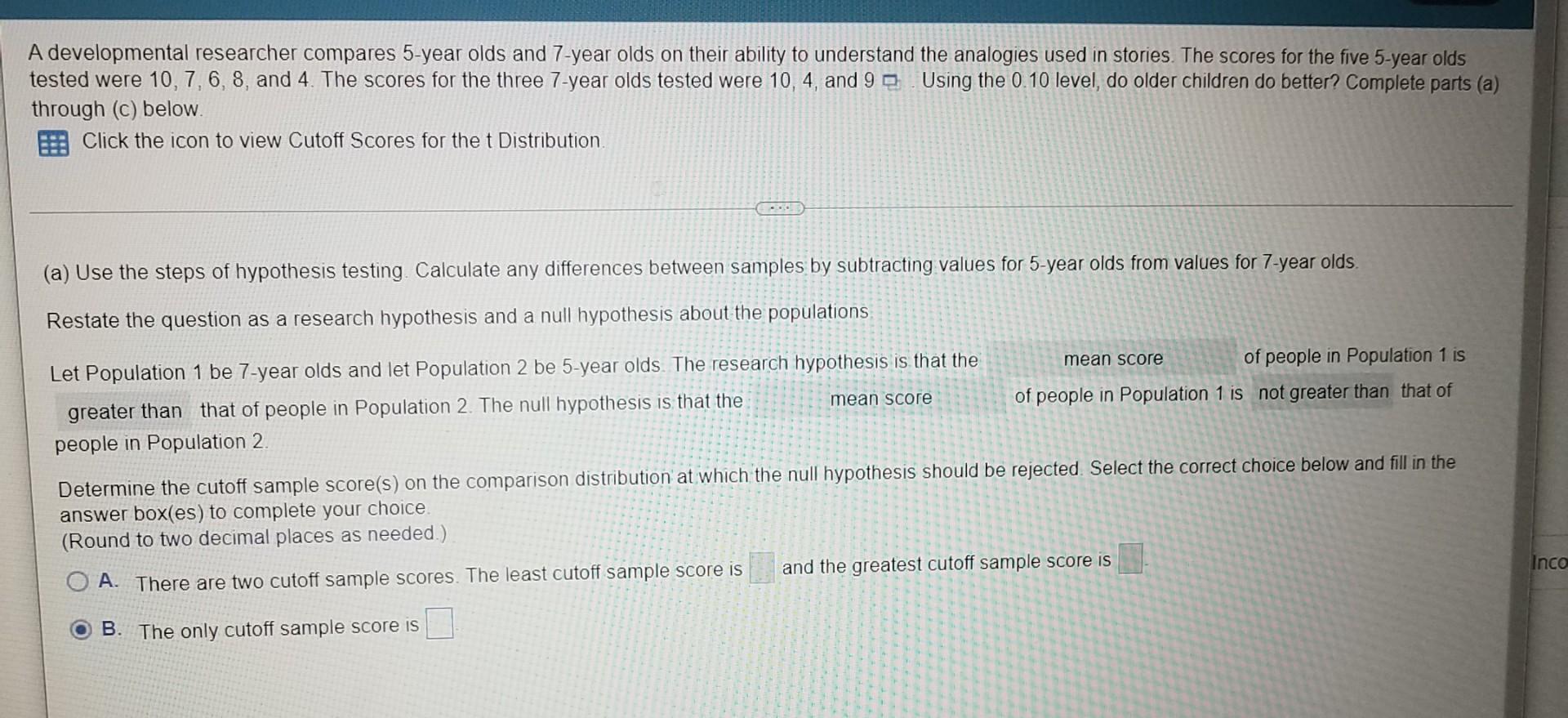Solved A developmental researcher compares 5-year olds and | Chegg.com