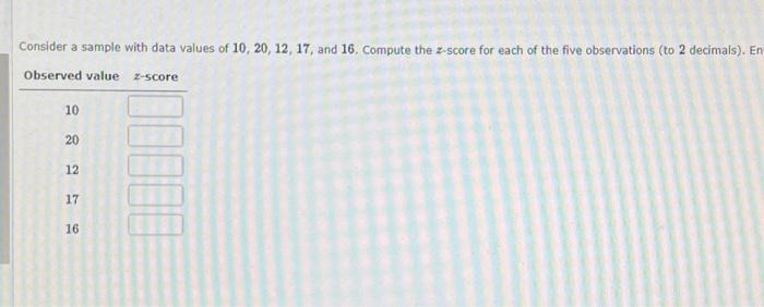 Consider a sample with data values of 10,20,12,17, | Chegg.com