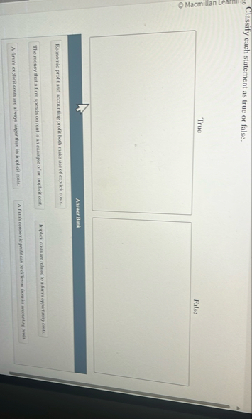 Solved Classify each statement as true or | Chegg.com