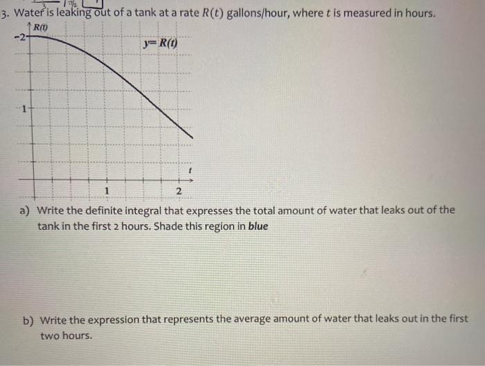 Solved 3. Water is leaking out of a tank at a rate R(!)