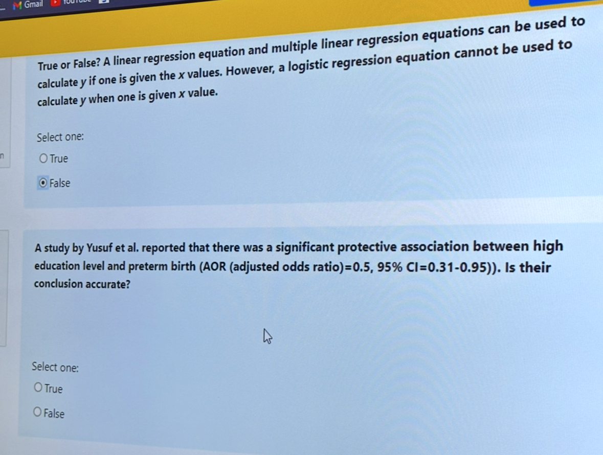 True Or False A Linear Regression Equation And Chegg Com