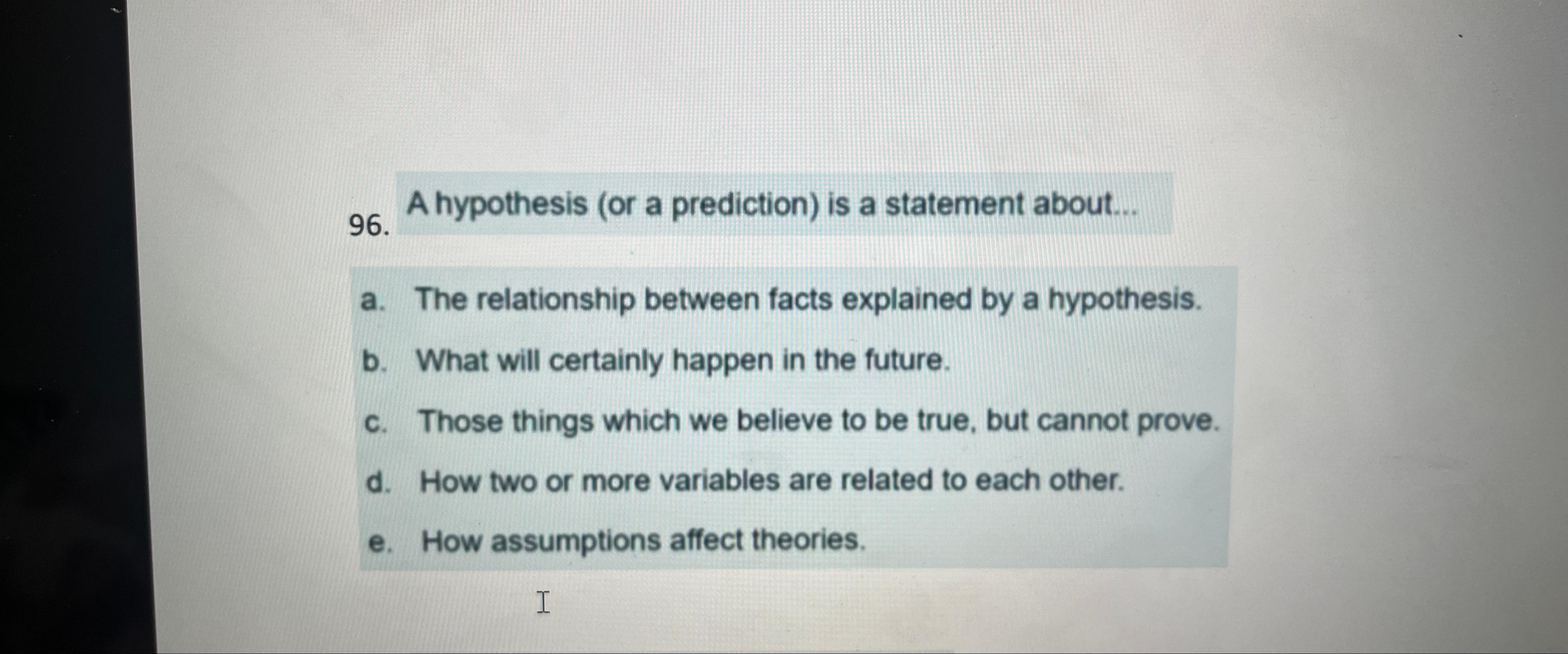 a hypothesis is a specific statement of prediction